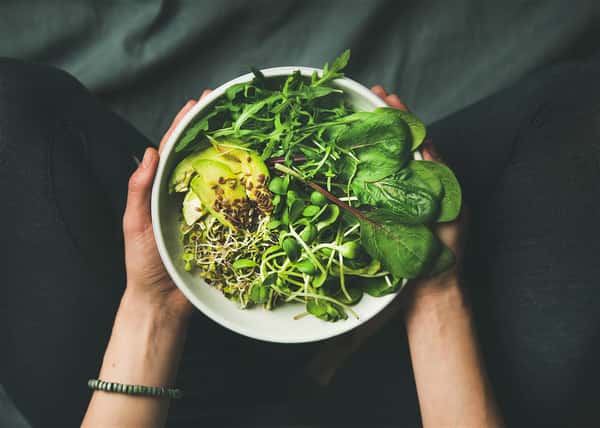 various types of salad in a bowl