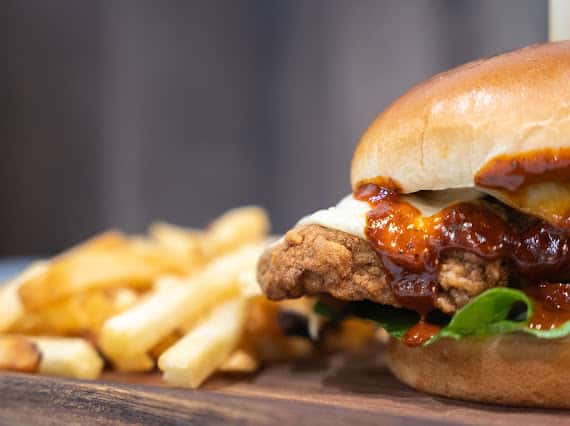 Zinger crispy chicken burger. W/ fries