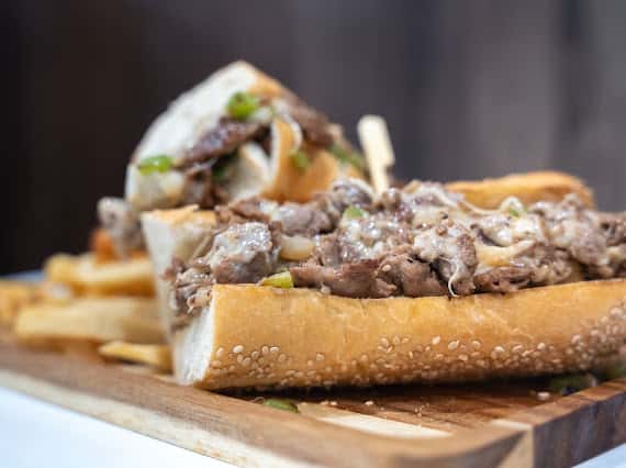 Michigan Philly steak sub. W/ fries