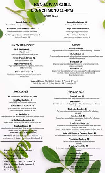 brunch menu