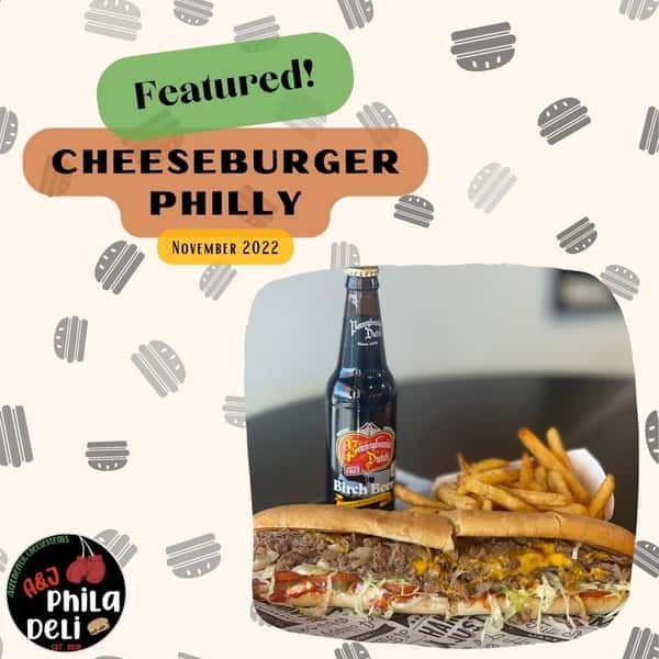 Cheesesteak of the Month: The Cheeseburger Philly! 🍔
- 
Our pick for the most delicious hoagie this month is packed with juicy rib-eye steak, cheddar cheese, fresh lettuce and tomato, pickles, ketchup and mayo, & made with love! ❤️🍔🥖🥩
-
We love to pair this with crispy fries and a specialty bottled beverage, like our Pennsylvania Dutch Birch Beer!🍟🍺
-
#cheesesteak #cheesesteaks #phillycheesesteak #phillycheesesteaks #subsandwich #meatballsub #smallbusiness #coldhoagie #freshproduce #fresh #madefresh #smallbusinessowner #supportsmallbusiness #glendaleaz #sandwichshop #chickenwings #homemade #takeout #togo #delisandwich #subsandwich #turkeysub #cheeseburger #cheeseburgerphilly #birchbeer #rootbeer #pennsylvaniadutch #creamsoda #bottledsoda #bottledrootbeer