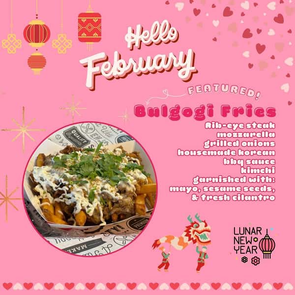 💞In honor of our owner’s heritage, we are featuring the Bulgogi Fries for the month of February & in celebration of Lunar New Year! 🧧 🎊 We have added a few fusion-inspired items to the menu, and the Bulgogi Fries are not one to miss!
🍽️ Starting with our delicious rib-eye steak & grilled onions, we add KIMCHI and mozzarella, topping the fries with mayo, sesame seeds, and fresh cilantro! 🌿 🧀🥩🍟
💌 VIPs! Check your inbox this week for a special offer! 
-
📍20219 N 59th Ave, Suite A3, Glendale, AZ 85308
☎️ 623.376.9333
💻 philadeliaz.com
-
#explore #phillycheesesteak #cheesesteak #cheesesteaks #chickencheesesteak #viral #foodie #smallbusiness #smallbusinessowner #supportsmallbusiness #supportlocalbusiness #momandpopshop #visitglendaleaz #hoagies #traditionalcheesesteak #authenticfood #foodblogger #foodporn #foodinstagram #authenticcheesesteak #explore #glendaleazfood #delifood #locallyowned #shopsmall 

Will you be trying the Bulgogi Fries this month? 🥩🧀🍟🌿
