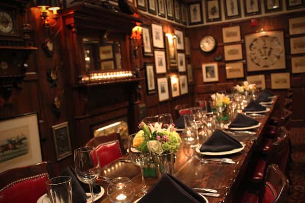 Intimate private dining space featuring elegant table settings.