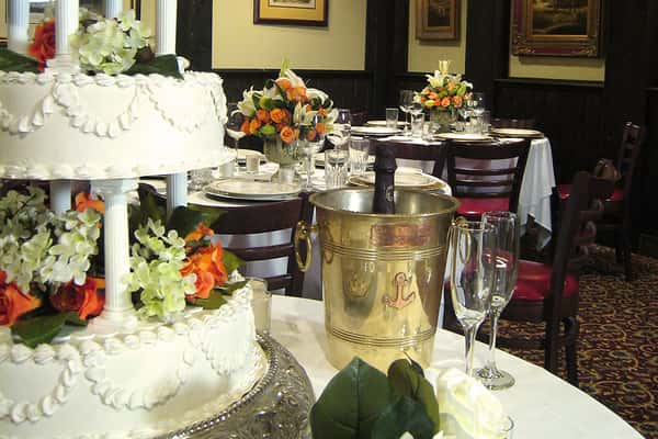 Elegant buffet setup prepared for a private event at Sperry's Restaurant.