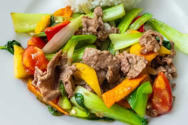 Mixed Vegetables with Beef 什菜牛