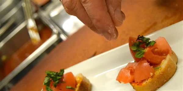 Chef preparing a dish
