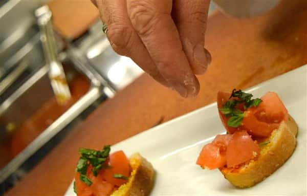 Chef preparing a dish