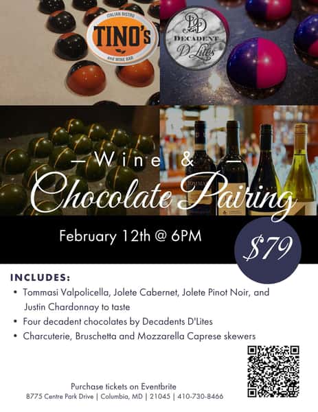 Wine and Chocolate Pairing Event on Feb. 12, 2026