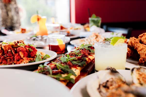 Food and drinks on a table