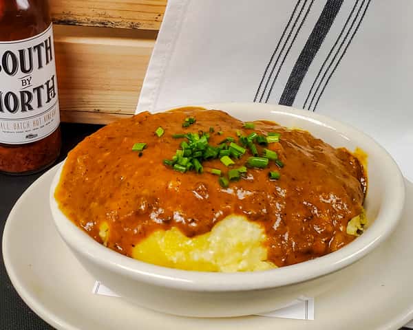 Yellow Grits and Tasso Sauce