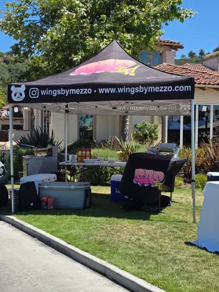 Setting up at a golf tournament