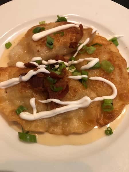 Braised Sauerkraut and Mushroom Pierogis