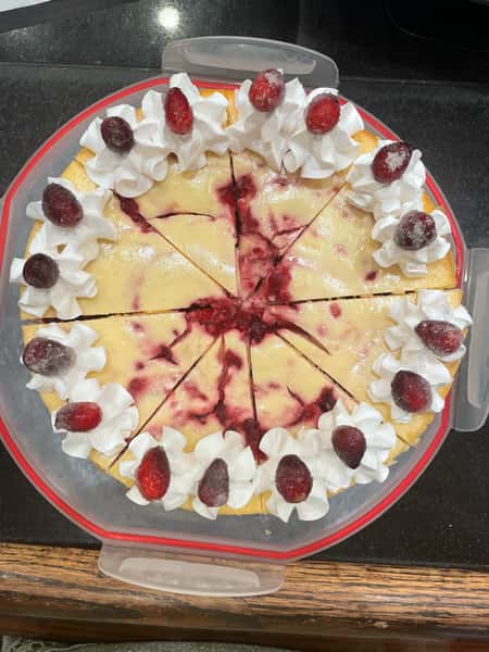 WHOLE White Chocolate Cranberry Cheesecake