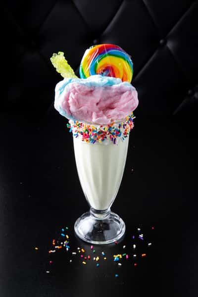 shake with pink and blue ice cream