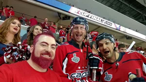people at a hockey game