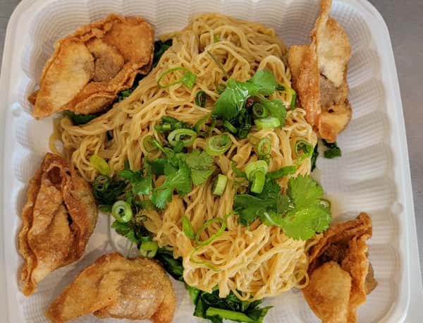 Hong Kong Eggless Noodles with Impossible Dumplings