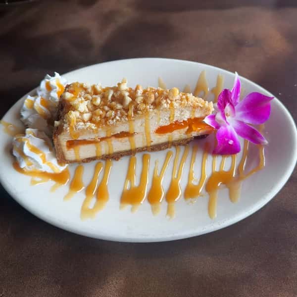 Hot Honey Peach Cheesecake