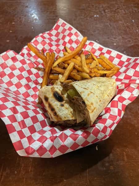 Steak Philly Wrap with Fries