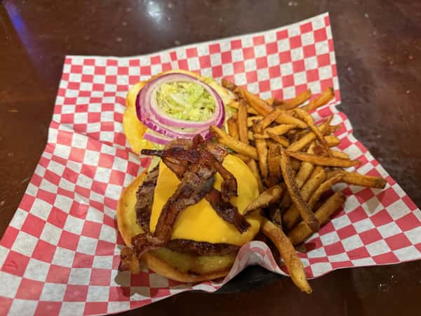 Bacon Cheese Burger with Fries