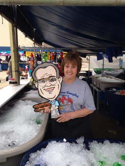 Lady smiling with arabi's cut out