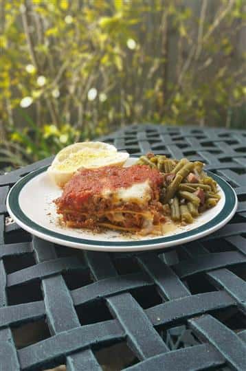 Lasagna with string beans
