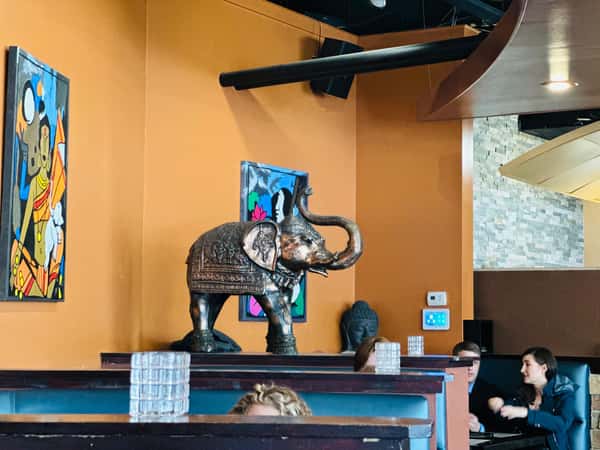 Elephant idol at restaurant