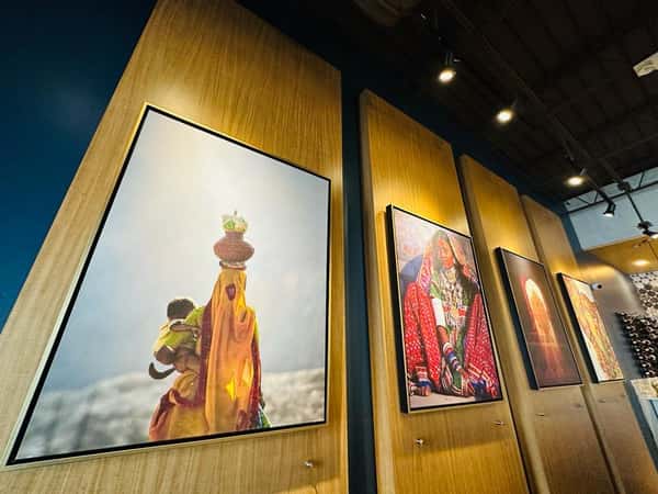 Wall art at restaurant