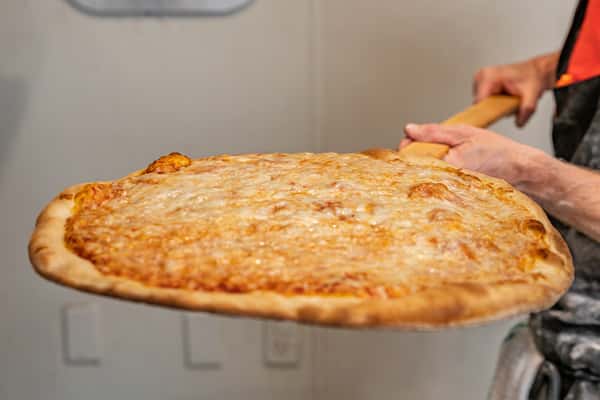 Fresh hot cheese pizza