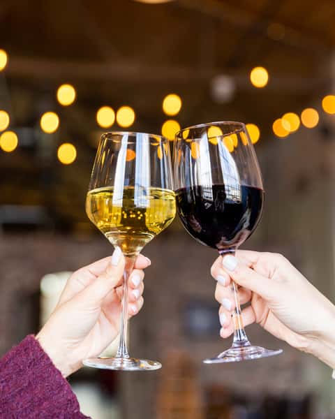 two wine glasses