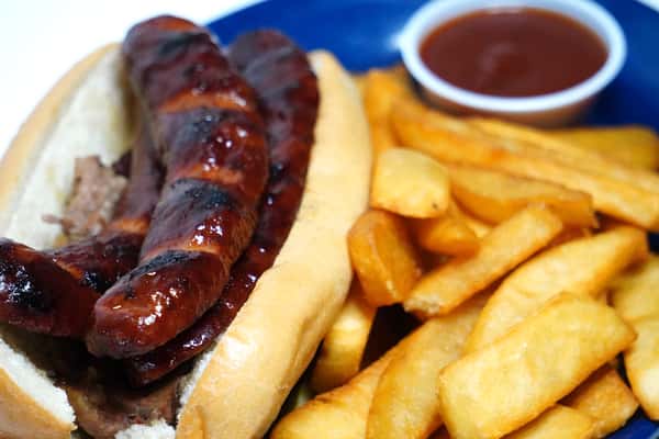 Hot Link Sandwich Menu Ribs BBQ Barbecue Restaurant in Cedar