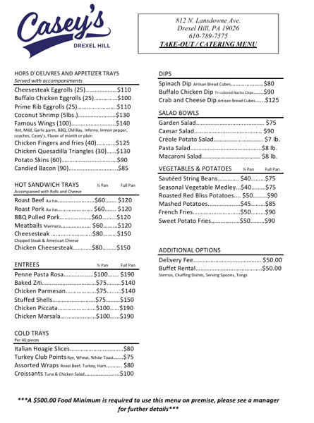 Tray Menu