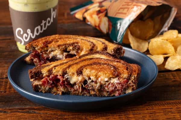 Scratch Reuben on Marble Rye