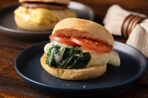 Scratch Manna Bun with Spinach Tomato and egg whites