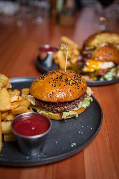 Burger and fries
