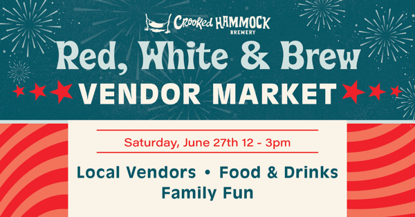 Red, White & Brew Vendor Market at Crooked Hammock Brewery in Raleigh, North Carolina