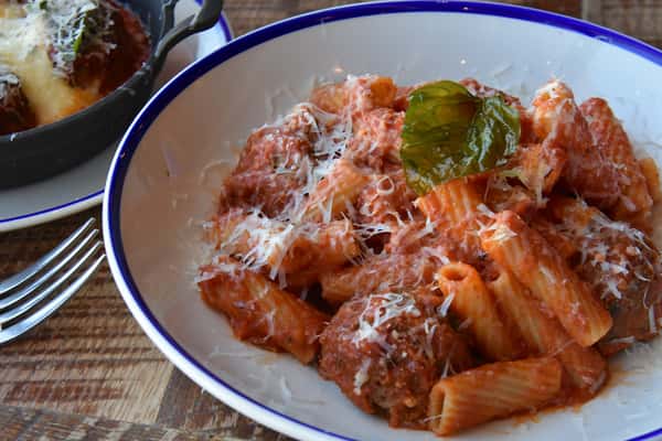 RIGATONI + IMPOSSIBLE MEATBALLS