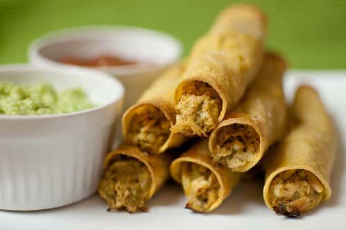 Chicken Taquitos with Salsa Dipping Sauce