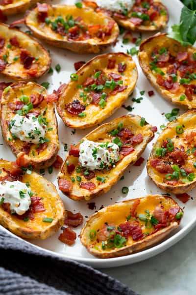 Potato Skins with Bacon & Cheddar Cheese Platte