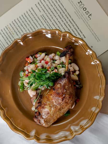 Duck Confit with White Bean Salad