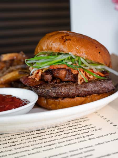 Wagyu Burger with Kimchi and Bacon