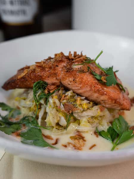 Patagonian Salmon with Creamed Cabbage
