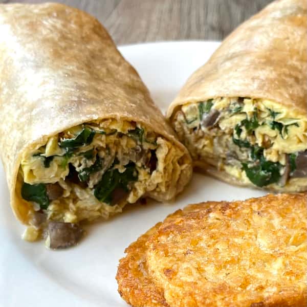 Mushroom Onion Egg Burrito