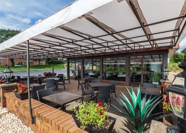 Covered outdoor seating