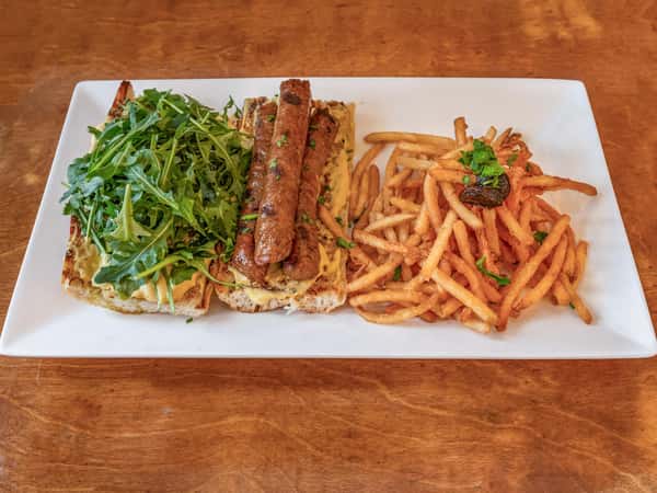 Open Face Spicy Moroccan Merguez Sandwich