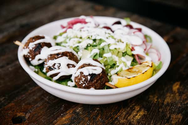 Plant-Based Keftedes Salad