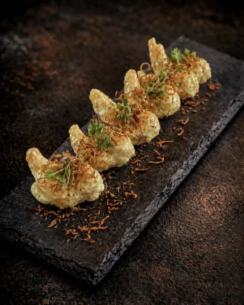 Creamy Wasabi Popcorn Shrimp