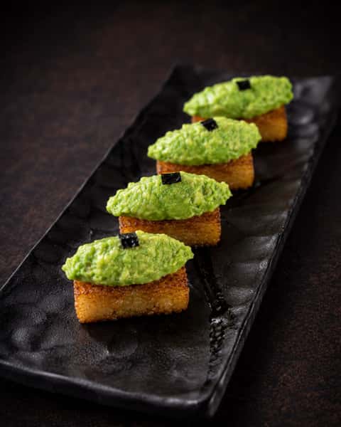 Crispy Rice Truffle Guacamole