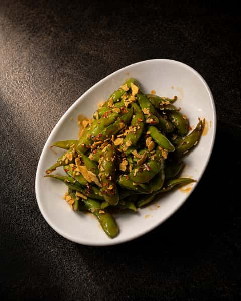 Roasted Garlic Edamame - Spicy