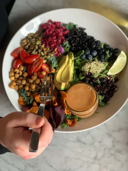 Santa Monica Power Bowl with a Peanut & Agave Vinaigrette
