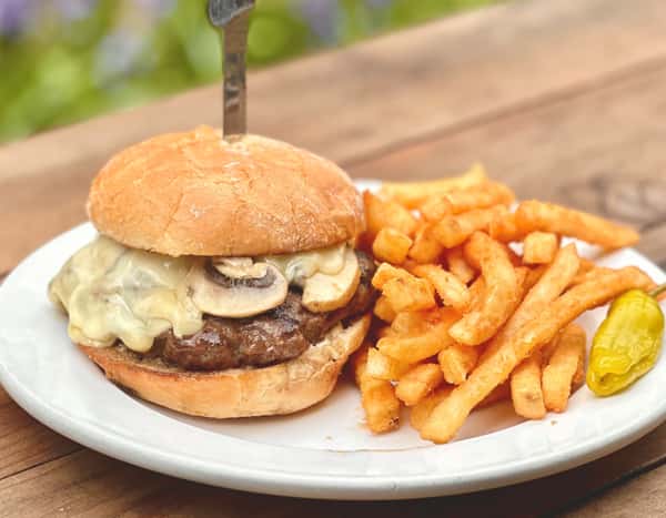 Big Boom Swiss & Shroom Burger